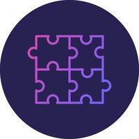 Puzzle Line Circle Gradient Icon Design vector