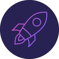 Rocket Line Circle Gradient Icon Design vector