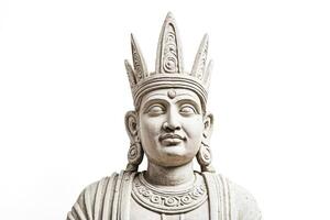 Stone Buddha statue with crown photo