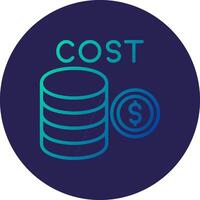 Cost Line Circle Gradient Icon Design vector