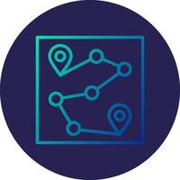 Route Line Circle Gradient Icon Design vector
