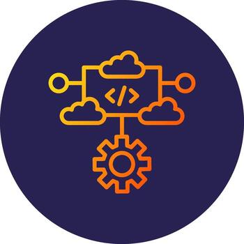 Algorithm Line Circle Gradient Icon Design vector
