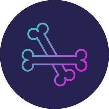 Bone Line Circle Gradient Icon Design vector