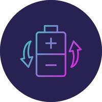 Rechargeable Battery Line Circle Gradient Icon Design vector