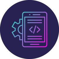 Mobile App Developer Line Circle Gradient Icon Design vector