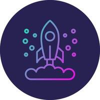 Rocket Launch Line Circle Gradient Icon Design vector