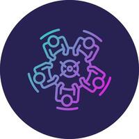 Round Table Line Circle Gradient Icon Design vector