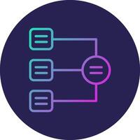 Radial List Line Circle Gradient Icon Design vector