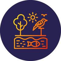 Ecosystem Line Circle Gradient Icon Design vector