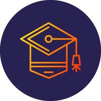 Mortarboard Line Circle Gradient Icon Design vector