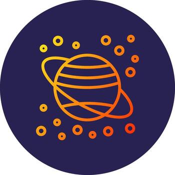 Planet Line Circle Gradient Icon Design vector