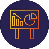 Pie Chart Line Circle Gradient Icon Design vector