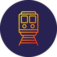 Train Line Circle Gradient Icon Design vector