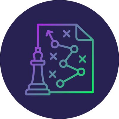 Content Strategy Line Circle Gradient Icon Design