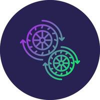 Wheel Line Circle Gradient Icon Design vector