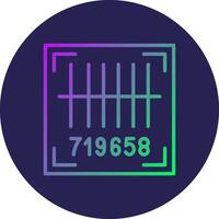 Bar Code Line Circle Gradient Icon Design vector