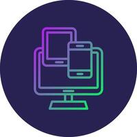 Responsive Design Line Circle Gradient Icon Design vector