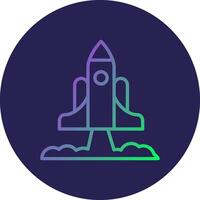 Rocket Launch Line Circle Gradient Icon Design vector