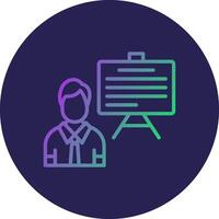 Presentation Line Circle Gradient Icon Design vector