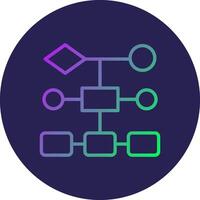 Flowchart Line Circle Gradient Icon Design vector
