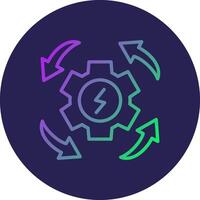 Energy Line Circle Gradient Icon Design vector