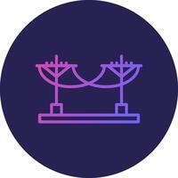 Electric Pole Line Circle Gradient Icon Design vector