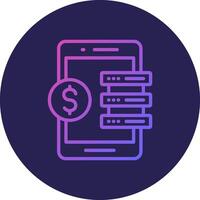 Mobile Data Restore Line Circle Gradient Icon Design vector