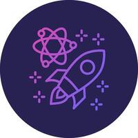Rocket Science Line Circle Gradient Icon Design vector