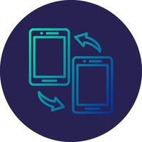 Data Synchronization Line Circle Gradient Icon Design vector