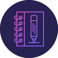 Sketchbook Line Circle Gradient Icon Design vector
