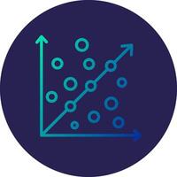 Scatter Graph Line Circle Gradient Icon Design vector