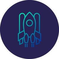 Spaceship Line Circle Gradient Icon Design vector