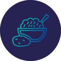 Mashed Potatoes Line Circle Gradient Icon Design vector
