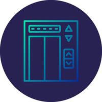 Modern Elevator Line Circle Gradient Icon Design vector