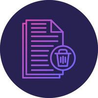 Delete File Line Circle Gradient Icon Design vector