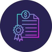 Certificate Line Circle Gradient Icon Design vector