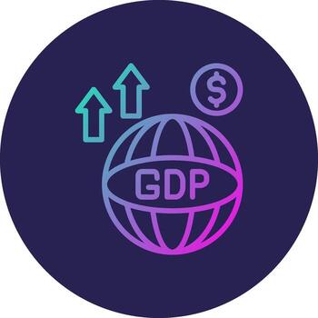 Gdp Line Circle Gradient Icon Design vector