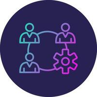 Collaborative Line Circle Gradient Icon Design vector