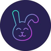 Rabbit Line Circle Gradient Icon Design vector