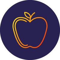 Apple Line Circle Gradient Icon Design vector