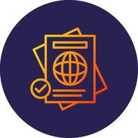 Passport Line Circle Gradient Icon Design vector
