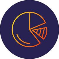 Pie Chart Line Circle Gradient Icon Design vector