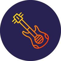 Violin Line Circle Gradient Icon Design vector