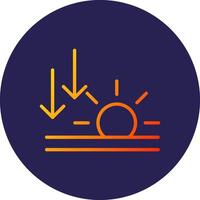 Sunset Line Circle Gradient Icon Design vector