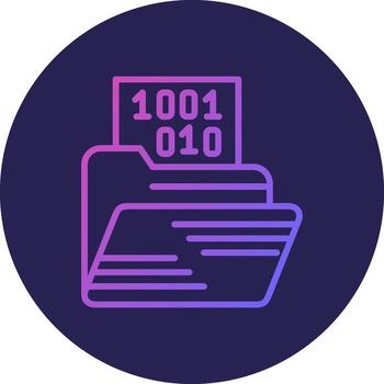 binario código línea circulo degradado icono diseño vector