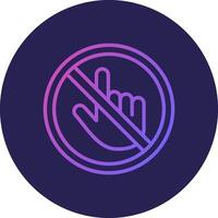 Do Not Touch Line Circle Gradient Icon Design vector