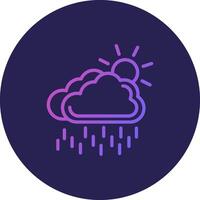 Drizzle Line Circle Gradient Icon Design vector