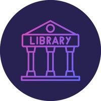 Library Line Circle Gradient Icon Design vector
