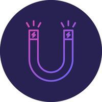 Magnetism Line Circle Gradient Icon Design vector
