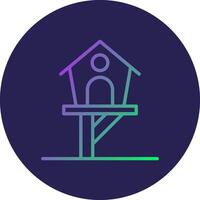 Bird House Line Circle Gradient Icon Design vector